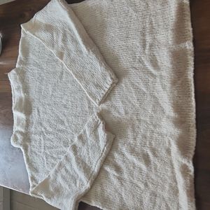 Cream Mock Turleneck Sweater Tunic sz XL